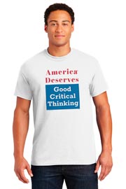 50/50 Blend Tee - America Deserves Good Critical Thinking - Gildan® 8000